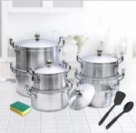 Generic 14-Piece Stainless Aluminium Cookware Pot Sufuria Set{heavy duty} - Image 2