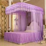 Two Stand Mosquito Net With Sliding Rails - purple