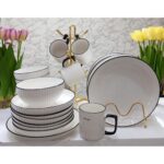 24pcs dinner set (6 Dinner plates, 6 side plates, 6 bowls & 6 cups)